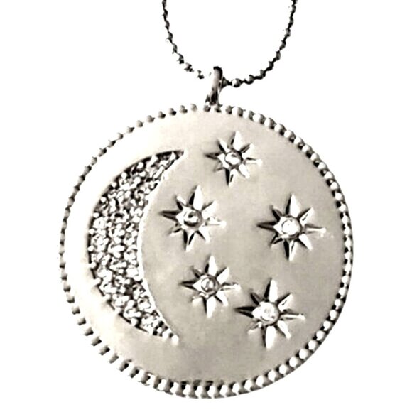 Celestial Pendant Necklace - Sterling Silver Overlay Made w/ Swarovski Crystal - Picture 7 of 9